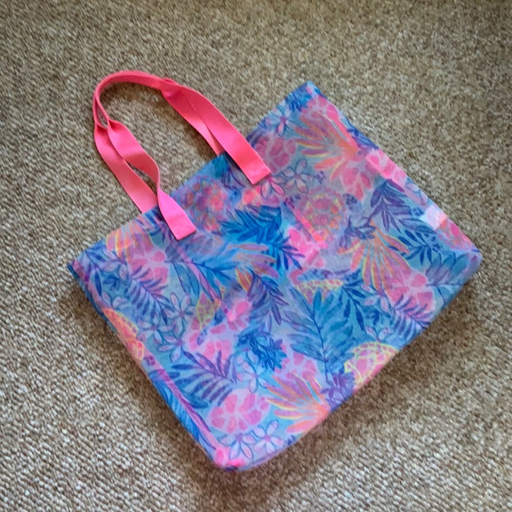 🌺Last One!🌺 NWT Lilly Pulitzer Oversized Mesh Beach/Shopper Tote - Picture 3 of 13